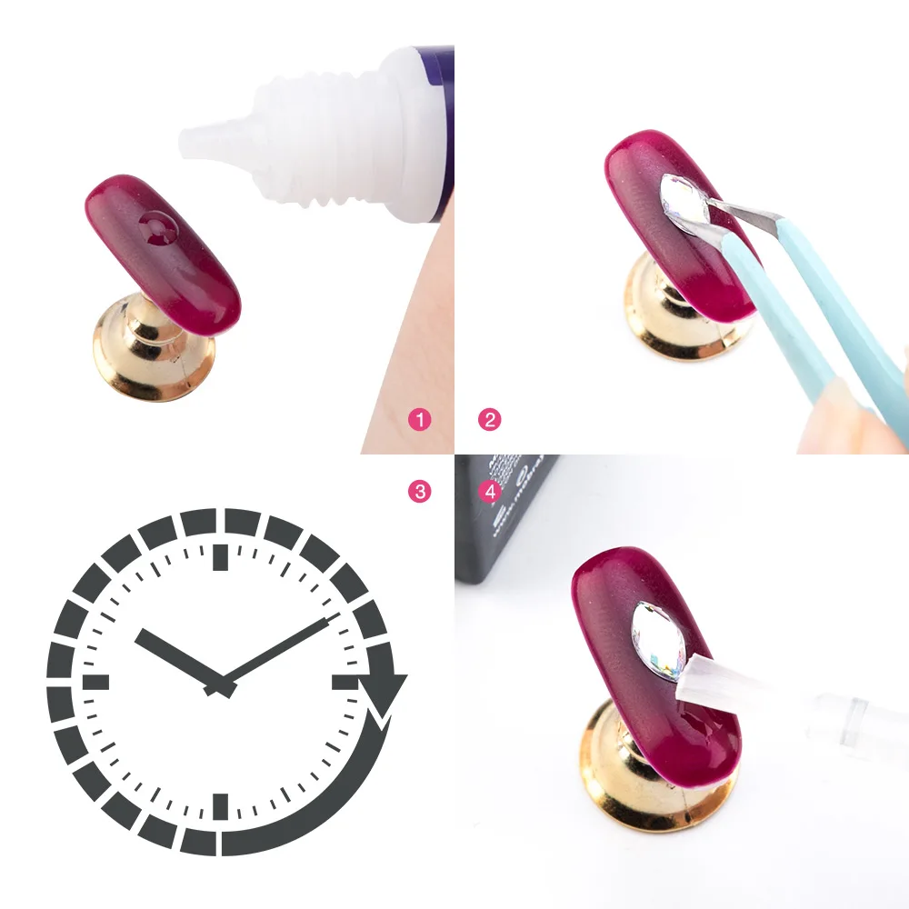 Ложный клей для нейл арта ногтей УФ акриловые стразы декоративные наклейки