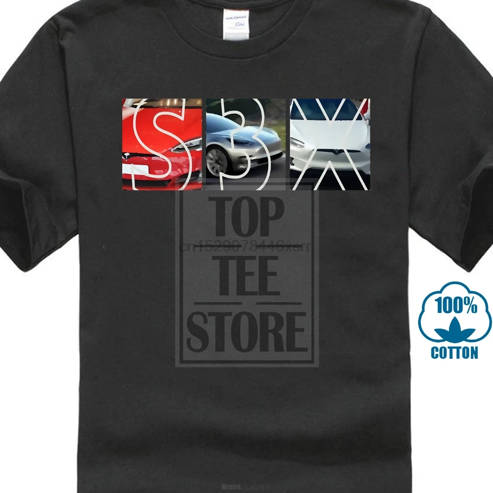 Tesla модель S 3 X Авто электрический Элон будущее Забавный вентилятор Футболка |