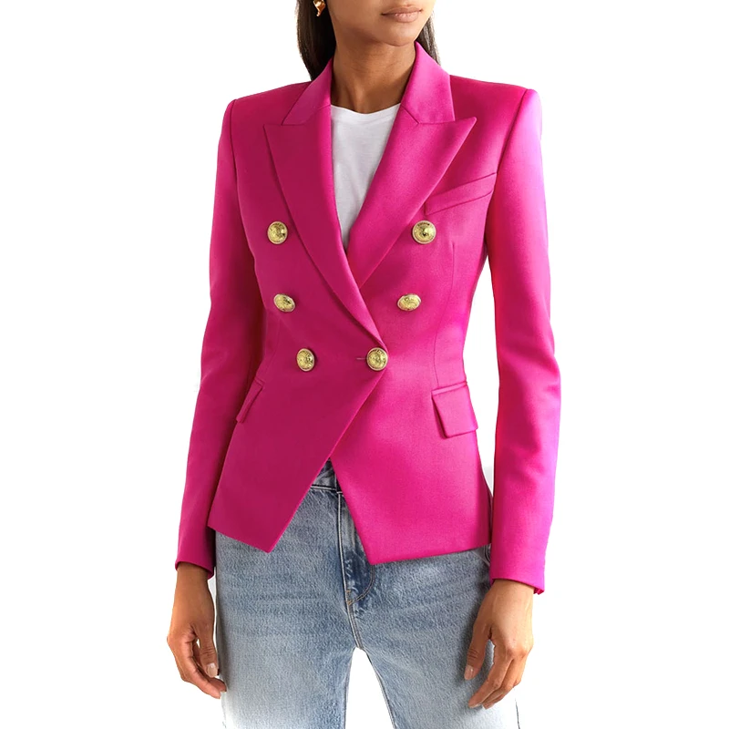 

Fashion Women Autumn Winter Solid Color Button Tops Blazer Feminino Ladies Slim Suit Jackets Casual Blazer Outwear