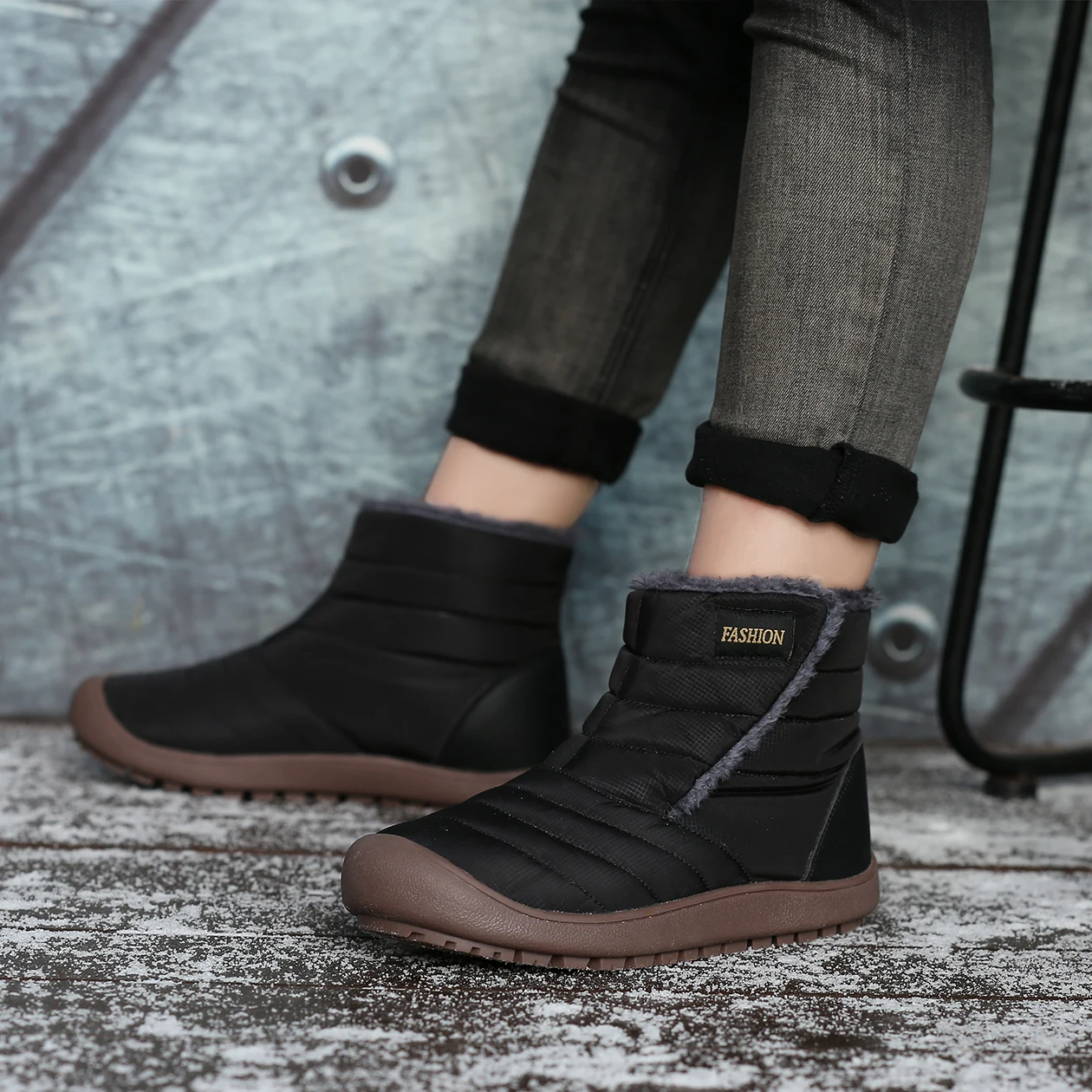 Теплые зимние ботинки мужские плюшевые мужская повседневная обувь уличные