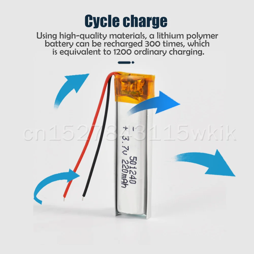 501240 051240 3.7V 220mAh Lithium Polymer Rechargeable Battery For MP3 MP4 GPS Wireless Mouse Bluetooth Headset Recording Pen |