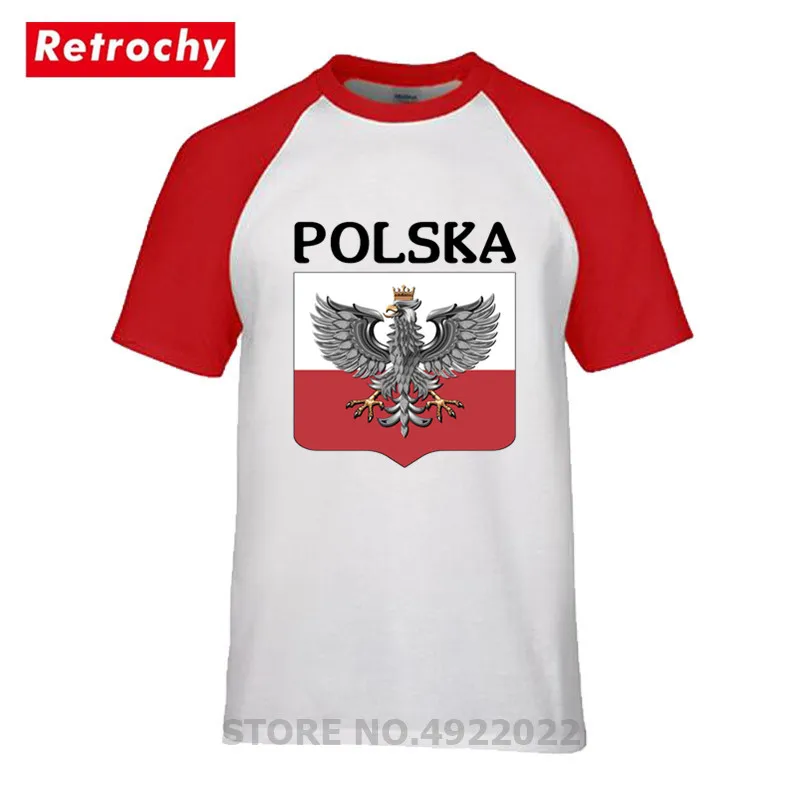 Новейшая модель Футболка Polska Awesome узор польским орлом &quotи&quot щит мужская летняя