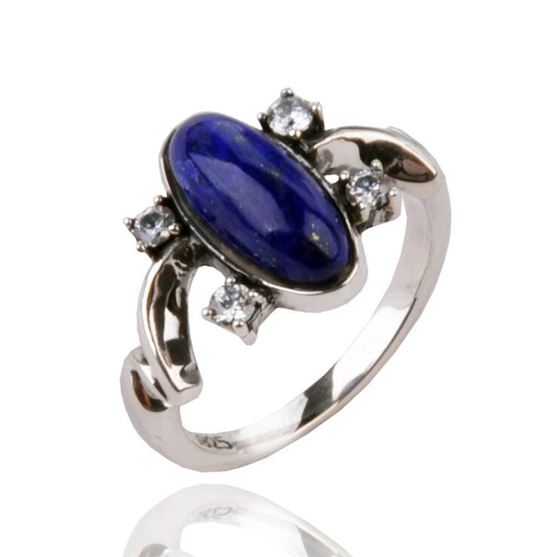 Серебряное кольцо Дневники вампира Елены Гильберта Lapis Lazuli ювелирные изделия для