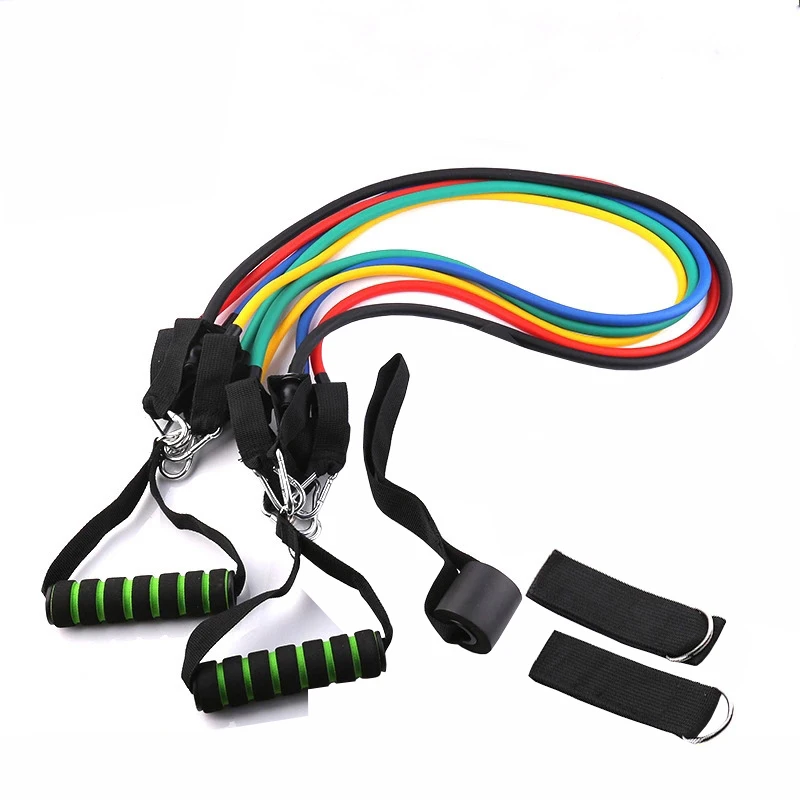 

11 Pcs/Set Latex Resistance Bands Crossfit Training Exercise Yoga Tubes Pull Rope,Rubber Expander Elastic Bands Fitness with Bag