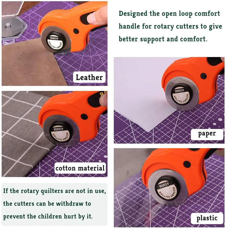 LMDZ Rotary Cutter Set with Cutting Mat Patchwork Ruler Carving Knife Kit for Sewing and Quilting Leather Tools | Дом и сад