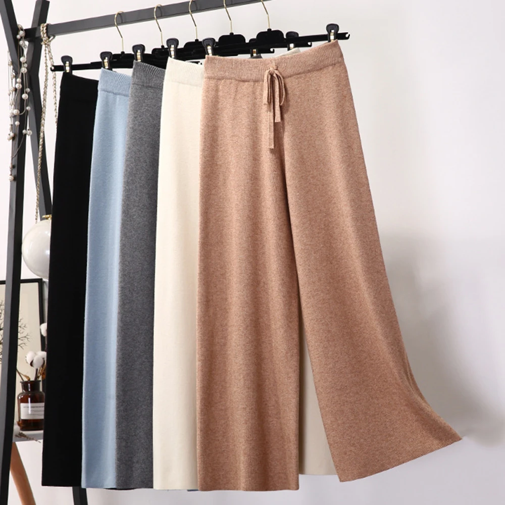 2019 осень зима новые толстые повседневные Прямые брюки женские свободные