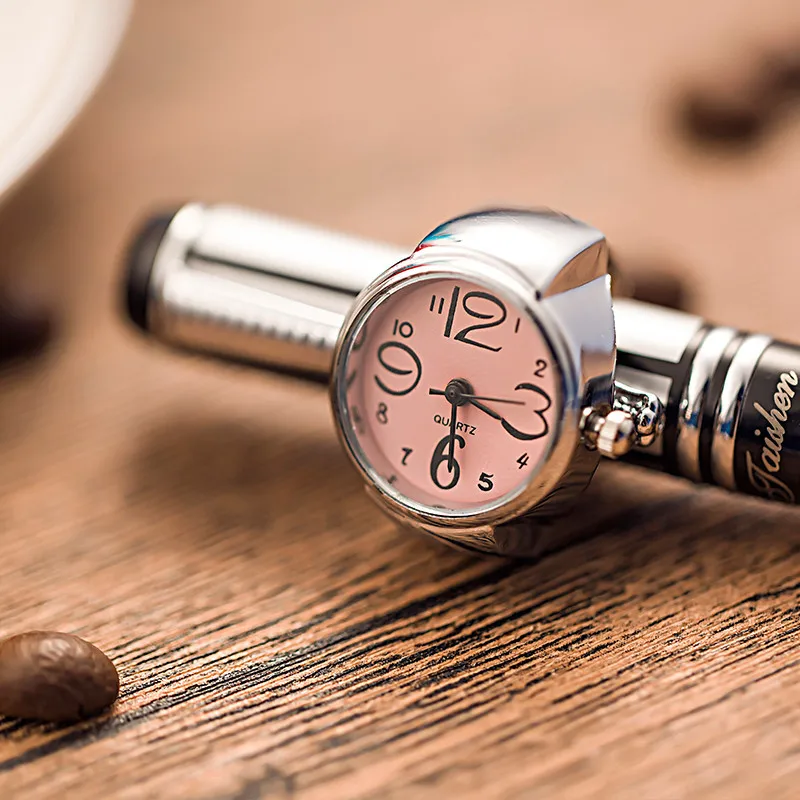 

Finger Ring Quartz Watch Round Dial Ladies/Student Sleek Steel Elastic Watch Ladies Ring Mini Student Gift