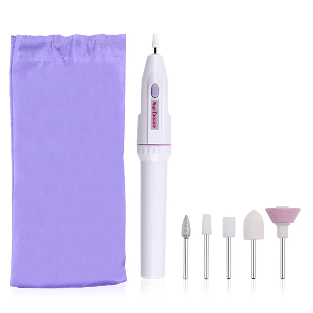 

Mini Nail Polisher with 5pcs Grinding Head Pro Electric Nail Drill Machine Set Electric Nail Sander Pedicure Manicure Kit