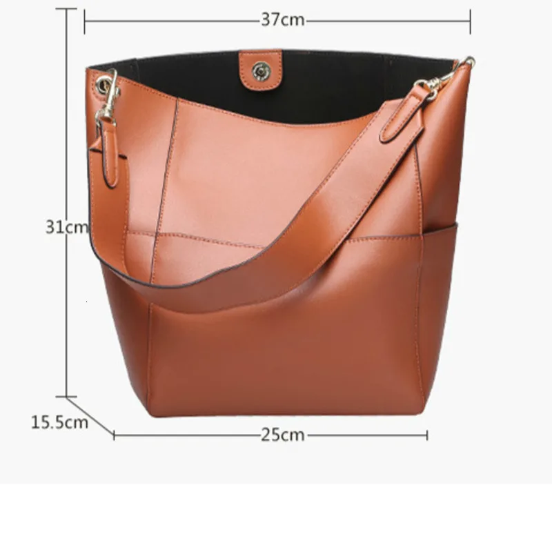 Роскошные кожаные сумки женские дизайнерская сумка вместительная ведро модная