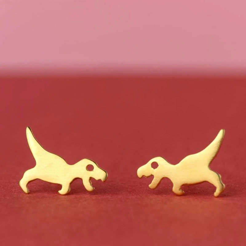 

Лидер продаж, женские серьги-гвоздики в виде динозавра, милая животная, тираннозавр, аксессуары KL025