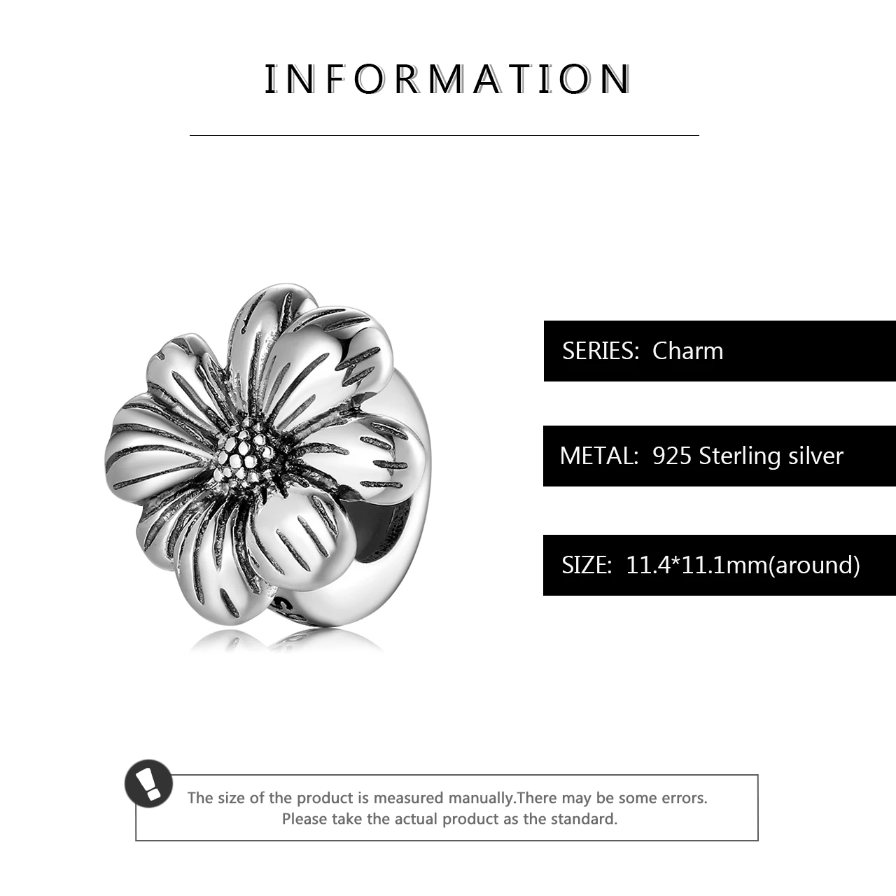 Бусины-шармы женские из серебра 100% пробы с цветущими цветами | Украшения и