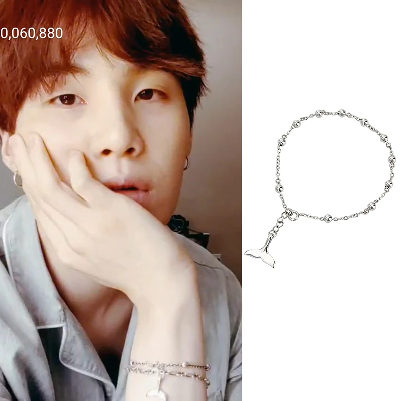 Kpop Джин suga хвост дельфина раздел с ее подвеска браслет k pop BTS Bangtan браслеты для