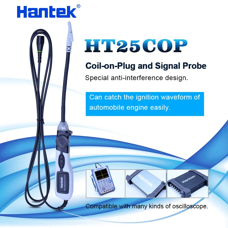 Зонд зажигания Hantek HT25COP волновая форма автомобильного двигателя с разъемом и