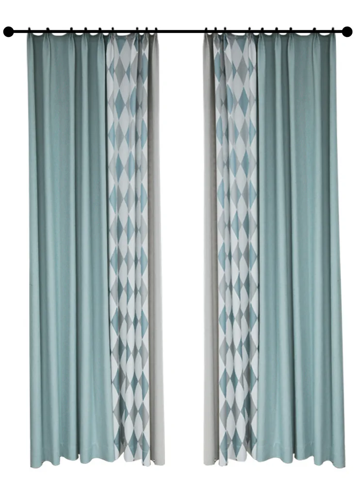 

Nordic Style Modern Curtains Blossoming Cotton Imitation Linen Seamless Stitching Curtains Curtains for Living Room