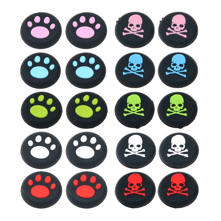 

1000pcs Cat / Skull Print Silicone Joystick Thumbsticks Grip Caps for Dualshock 4 PS4 Pro Slim Controller for XBox One X S