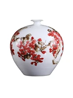 jingdezhen hand painted ceramic vase decoration expert ziqidonglai vase flower arrangement modern chinese living room decoration