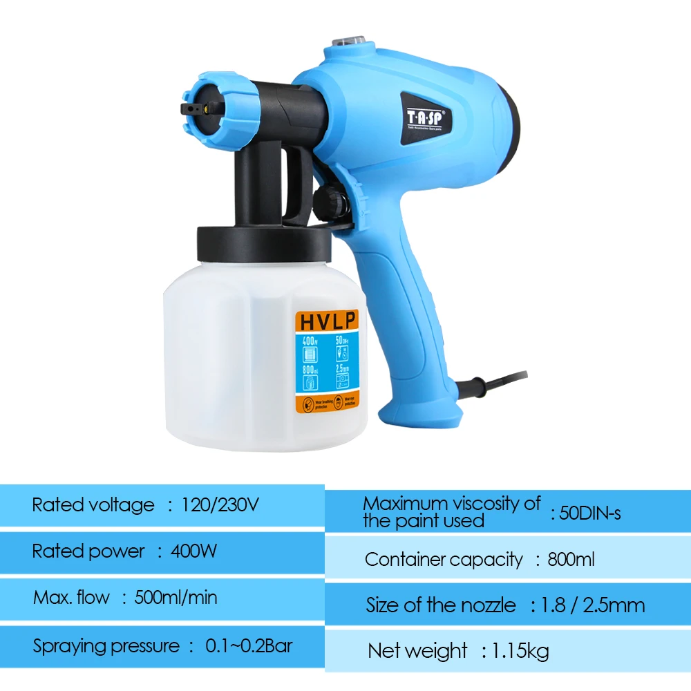 Краскопульт HVLP Электрический с регулятором расхода 400 Вт|Пистолеты-распылители| |