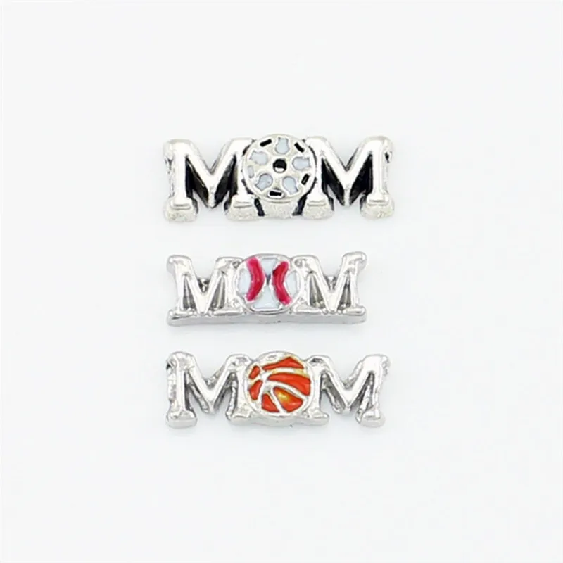 Слово Футбол Бейсбол Хоккей Мама плавающие амулеты для DIY Jewelr живые Стеклянные