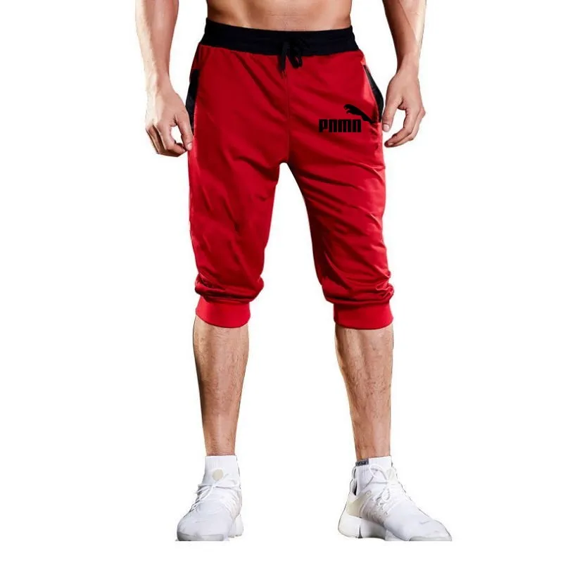 Мужские летние шорты до колена Цветные Лоскутные джоггеры короткие