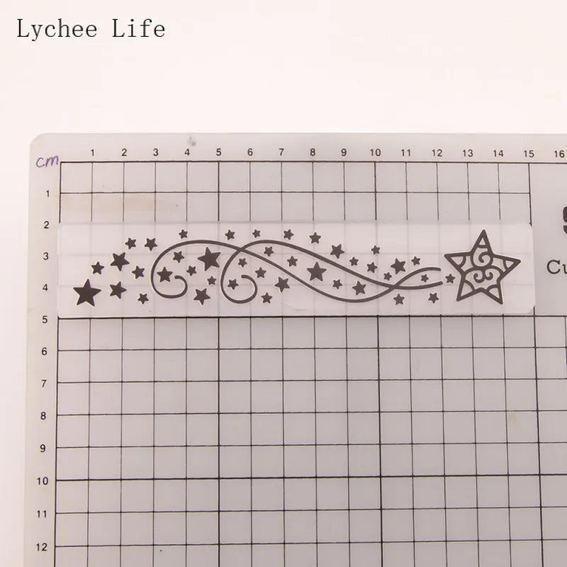 Lychee Life Star Pattern Plastic Embossing Folder For Card Scrapbooking Photo Album Paper Making Craft Template Stencils | Дом и сад