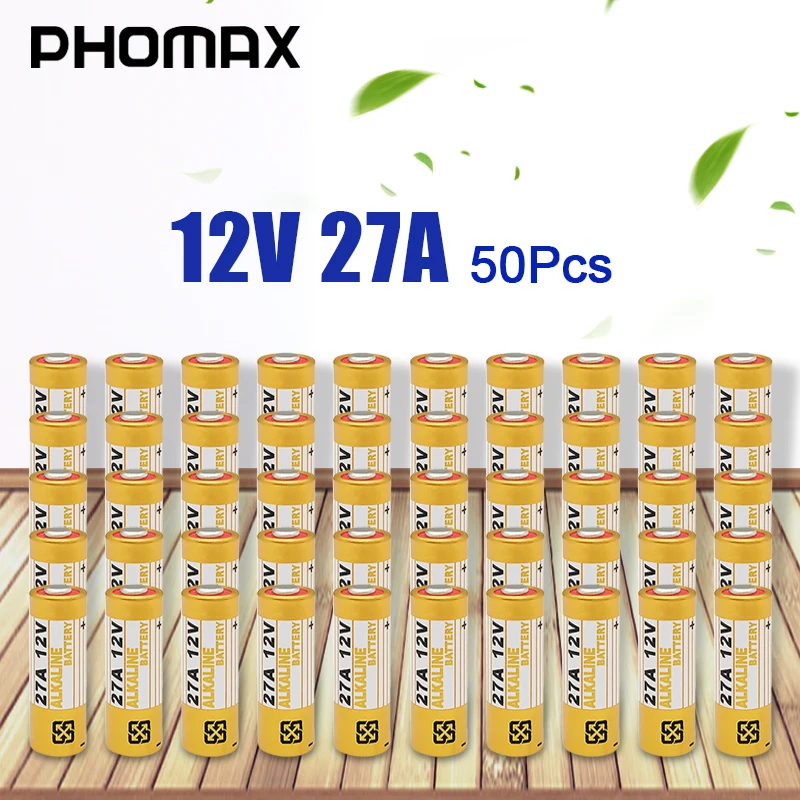 PHOMAX 50 шт./упак. 27A 12V электрический игрушечный калькулятор батарея одноразовая A27BP