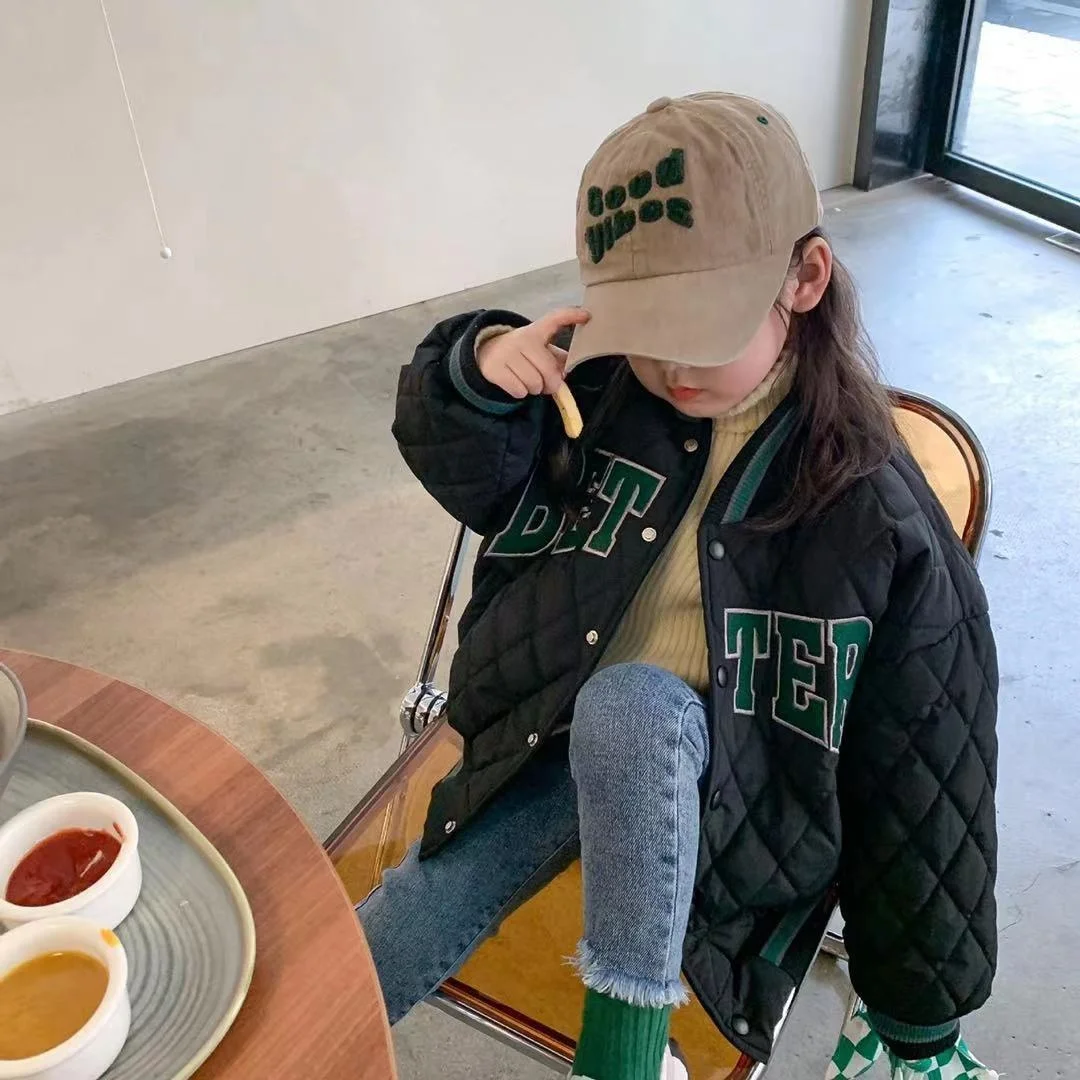 Детская зимняя куртка бейсбольный костюм для мальчиков и девочек куртка-бомбер