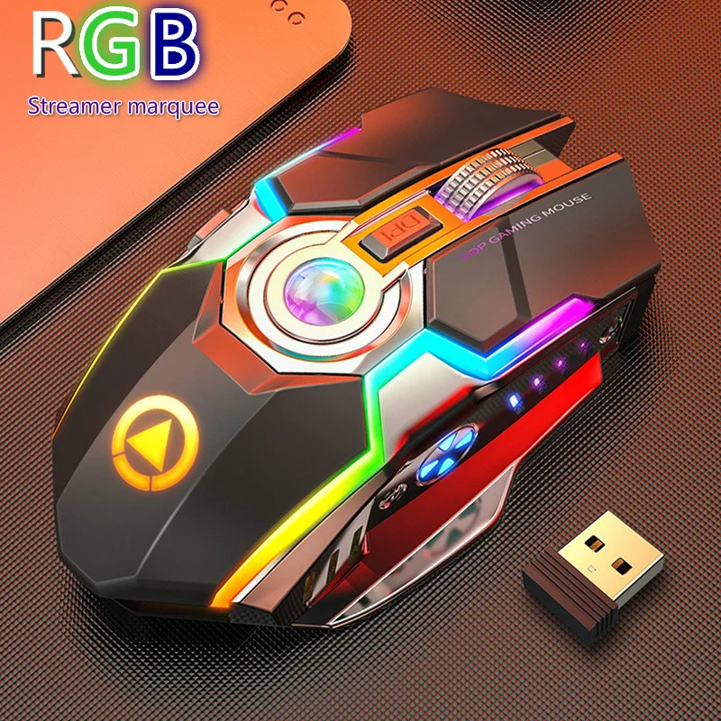 

Беспроводная перезаряжаемая Бесшумная мышь A5, игровая мышь для киберспорта, бесшумная, 1600 точек/дюйм, трехскоростная регулируемая, с гальва...