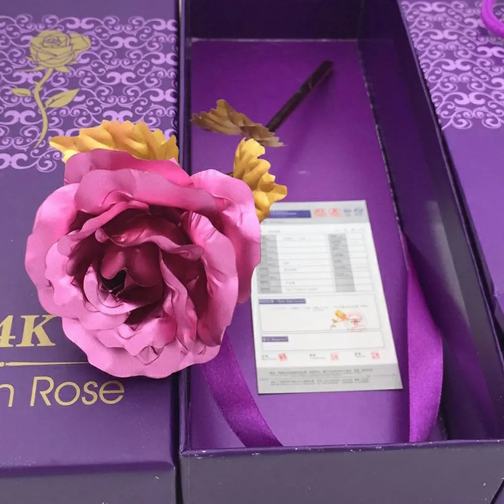 День Святого Валентина креативный подарок фольга покрытая розовым золотом роза