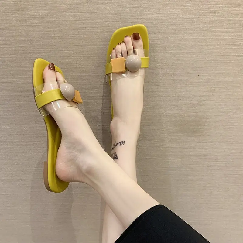 

Shoes Woman 2021 Slippers Casual Shale Female Beach Pantofle Low Luxury Summer Flat Sabot New Rome Basic Rubber Slides PU