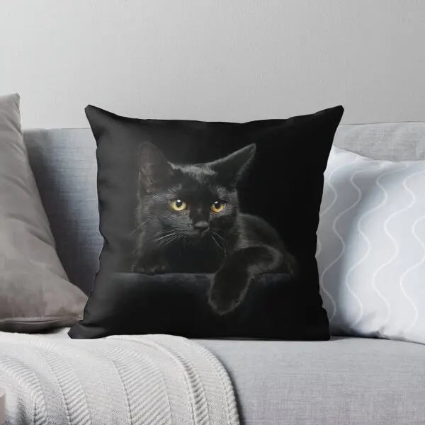 

Black Cat Printing Throw Pillow Cover Wedding Home Office Decorative Cushion Waist Fashion Square Case Car Pillows not include