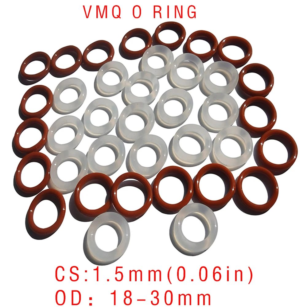 10/30/шт/лот Красное Белое Силиконовое кольцо Силиконовое/VMQ O OD18 30mm CS 1 5 мм резиновое