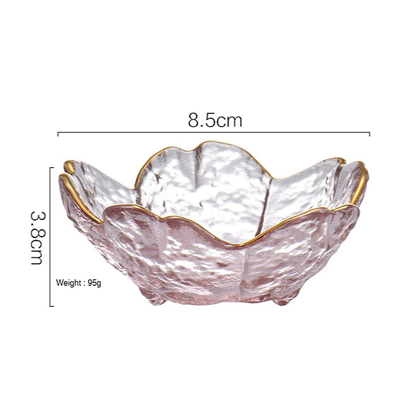 

Household Japanese-Style Creative Hammer Pattern Sakura Phnom Penh Glass Sauce Dish Dessert Plate Mini Seasoning Bowl Tableware