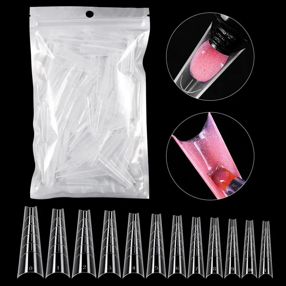 

Multiple Styles 60Pcs Useful Graduated Reusable Fake Nails Clear Nails Tips Practical for Female