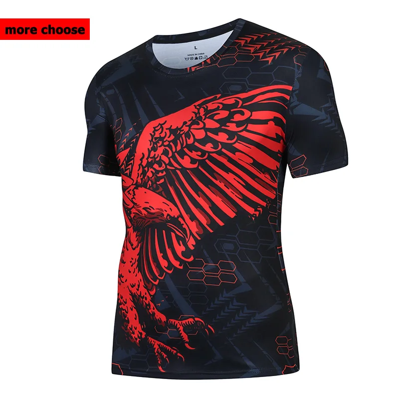 

Новинка лета 2021, стильная футболка с 3D принтом, Спортивная компрессионная футболка для фитнеса, бега, бодибилдинга, тренажерного зала, мужск...
