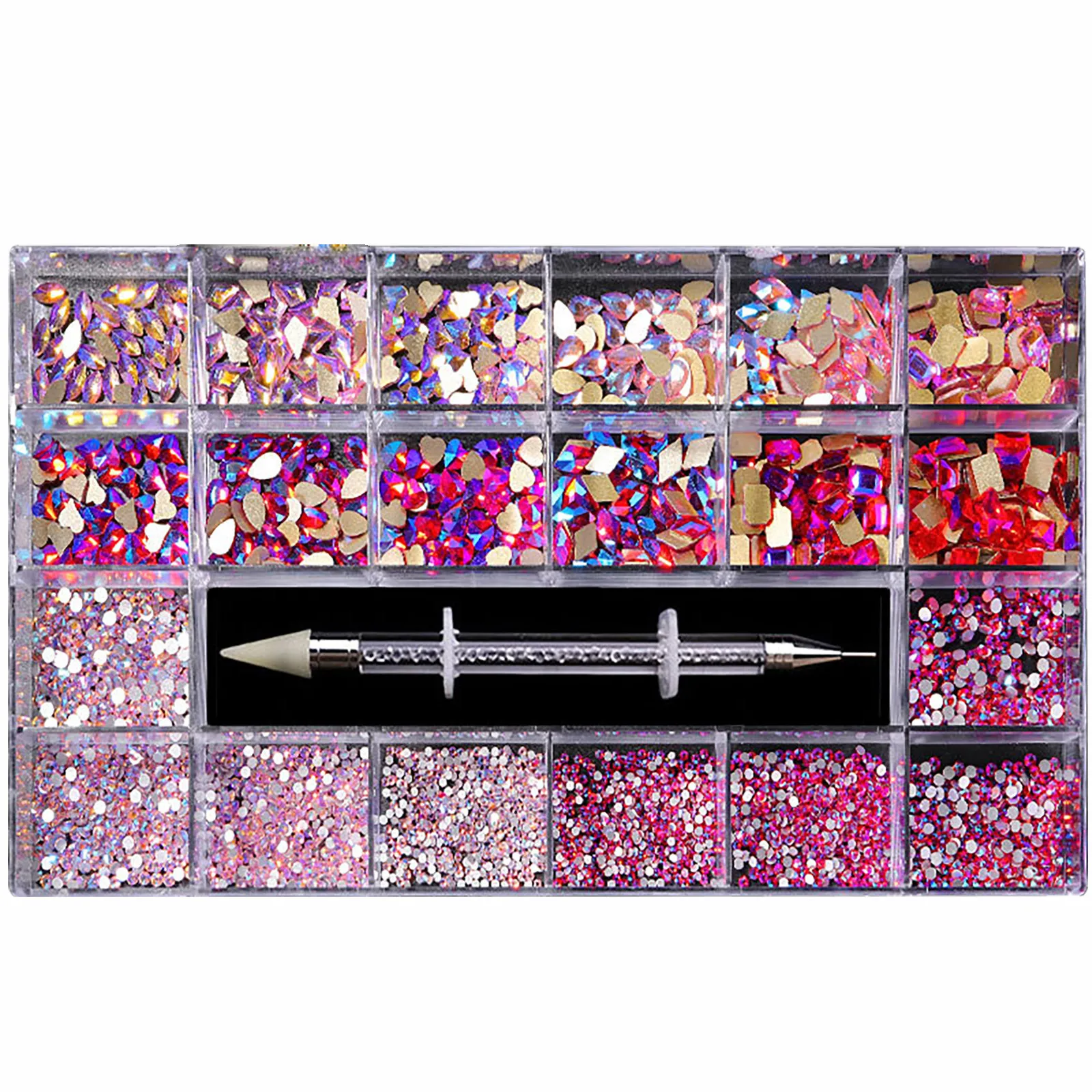 

Boxed Nail Art Diamond Flat Glass Shaped Diamond DIY Nail Art Jewelry Set pegatinas para uas