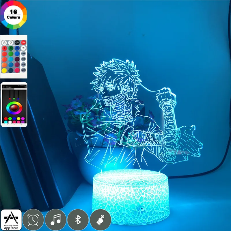 

My Hero Academia Anime Role Figure Night Light for Children Holiday Birthday Gifts Bedroom Decoration Led Clock Base Table Lamp