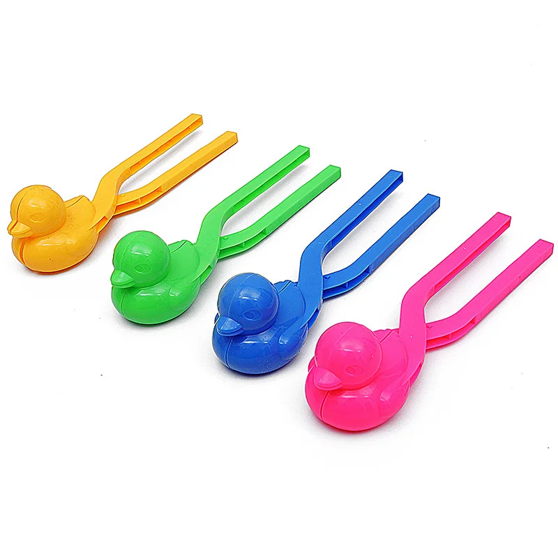 

1PCs Plastic Snowball Maker Clip Safety Cartoon Duck Winter Snow Sand Mold Tool for Snowball Fight Outdoor Fun Sports Toys