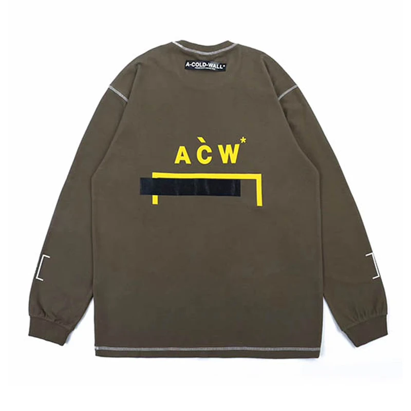 Новый 19SS Сезон весна осень Холодной стены ACW Мужская и женская футболка Свободная