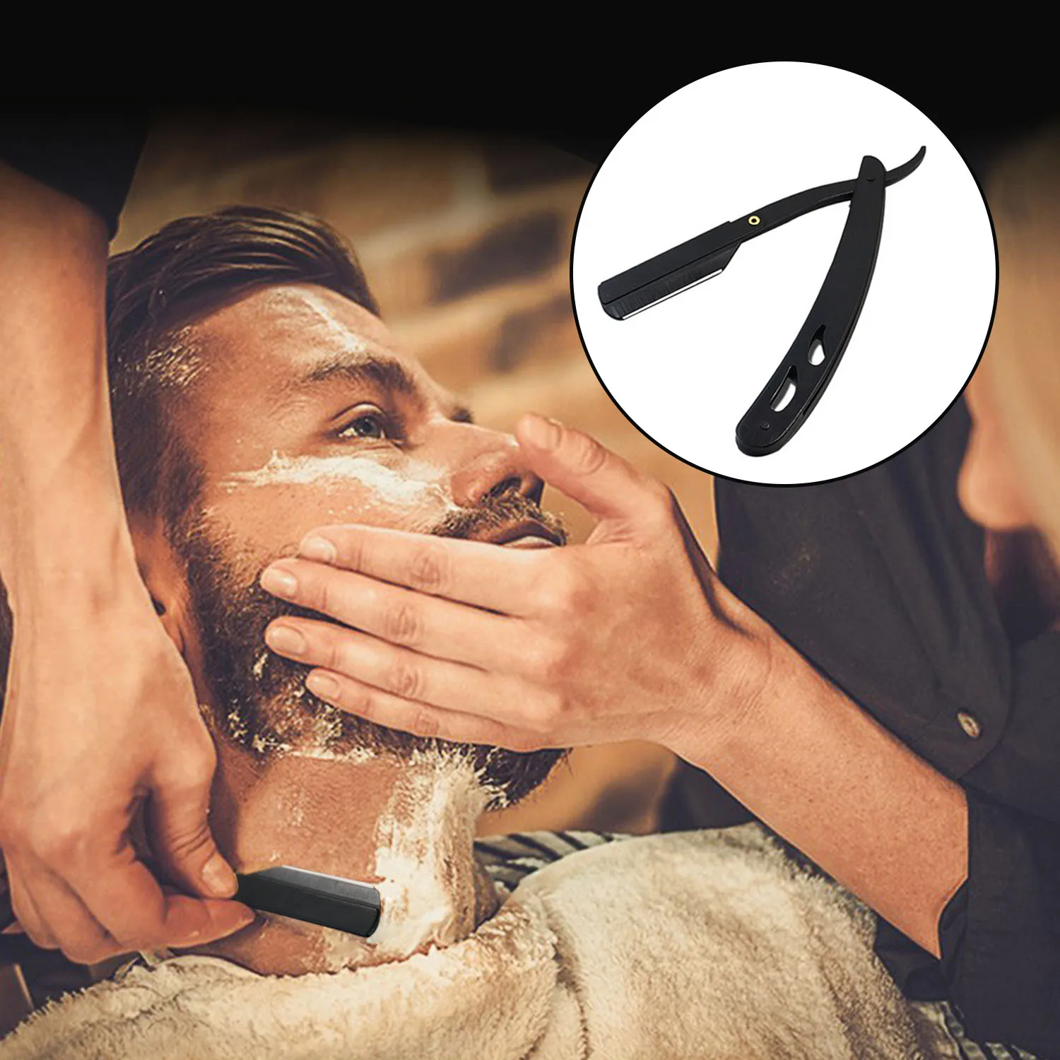 Складная Винтаж для бороды из нержавеющей стали волосы прямой бритвенный станок