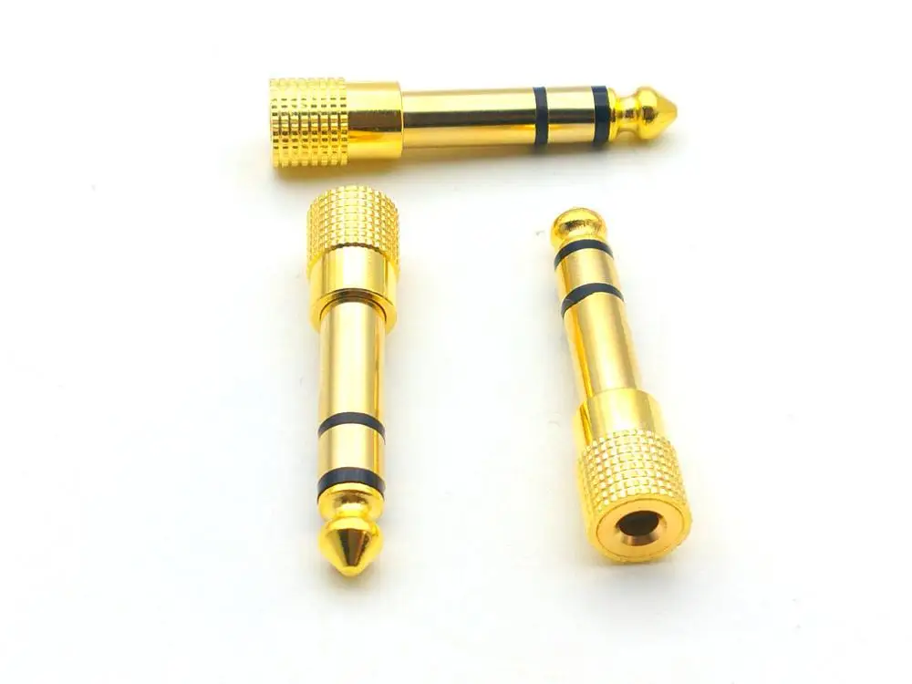 

100pcs Gold plated Audio 6.35mm Male Plug to 3.5mm Female Jack Aux Stereo TRS Adapter