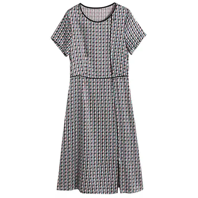 

High End Brand Satin Silk Dress Summer 2021 New Feminine Mulberry Silk Slim Mid Length Fashion Dress