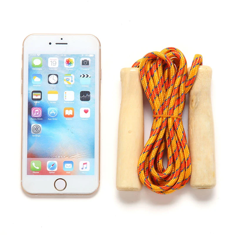 

Skipping Rope Wooden Handle Skipping Rope 2.5M for Students Fitness Training Sport Game ALS88