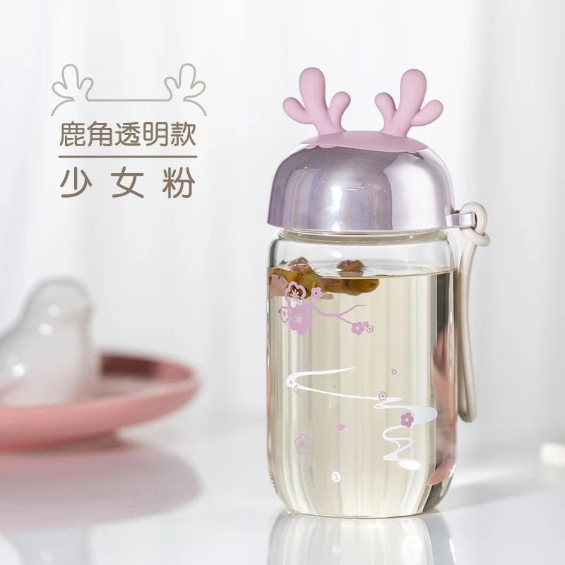 Милая стеклянная чашка для воды маленькая портативная мини-чашка путешествий