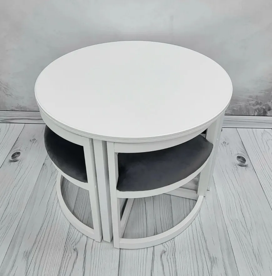 Набор обеденных столов из 5 предметов мягкие и круглые столы с мягкой обивкой для