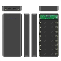 New 8 18650 Battery Holder Dual USB Power Bank Battery Box Mobile Phone Charger DIY Shell Case Charging Storage Case For Xiaomi