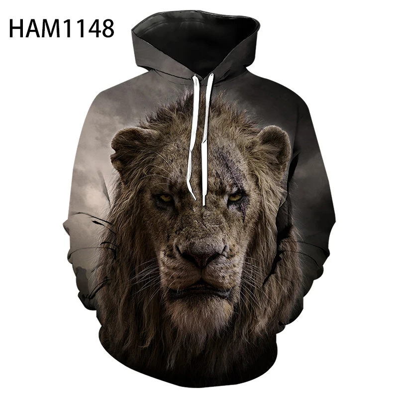 Пуловер с 3D-принтом короля льва толстовка для мальчиков и девочек детская модная