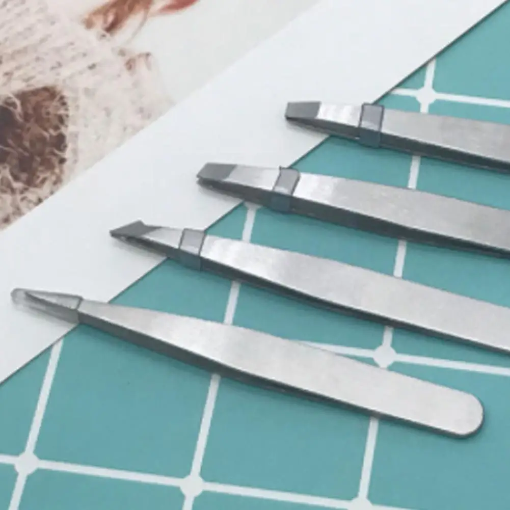 

4pcs/set Steel Eyebrow Tweezers Repairing Eyebrow Eyelash Tweezers Extension Eyelsh Tools Beauty Clip W1I8