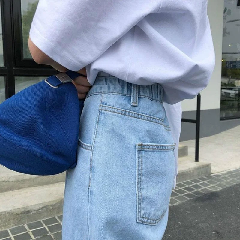 

Jeans Women Straight Loose Leisure Japanese Style BF Unisex Hipster Streetwear Trendy Demim Harajuku Simple College Students Ins