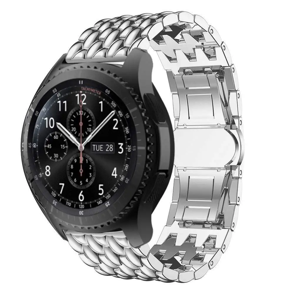 Ремешок стальной для Samsung Gear S2 /S3 Galaxy Watch 42 46 мм быстросъемный браслет с двойным
