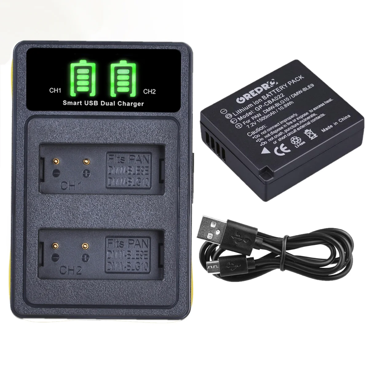 

1500mAh DMW-BLG10 DMW BLE9 BLE9E BLG10 Battery and Charger for Panasonic Lumix DMC TZ100 TZ80 TZ90 GX80 GX9 GX7 LX100 Mark II